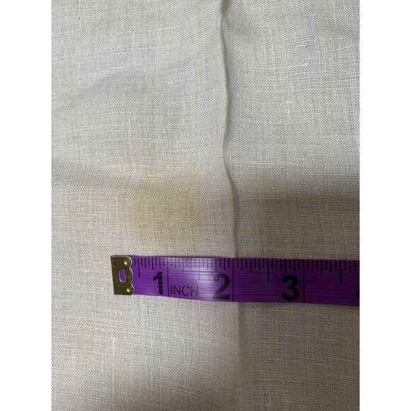 66x50” Cut Out Unbleached Muslin Tablecloth Brown Tan Embroidered Details with M - Picture 2 of 7